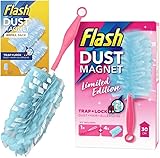 Dirty Scrubbers - Flash Dust Magnet Starter Kit: Ultimatives 5-teiliges Staubmagnet-Staub-Blitz-Set mit extra Blitz-Staubwedel-Nachfüllpackungen, Scheuerhandschuhen - Limited Edition Pink Flash Dust