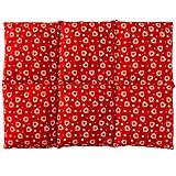 Bio-Dinkelkissen groß 40x30cm 6-Kammer - Herzen-rot - Wärmekissen Dinkel Körnerkissen für Mikrowelle und Backofen - Dinkel-Kissen 30x40 - Herzen-rot