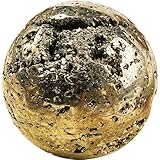 SUPBEI Natural Pyrit Rohkristallkugel, handgefertigte Mineralprobe für Wohnkultur, Heilstein, 400g(Single)
