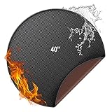 Feuerfeste Unterlage 2315°C Feuerschutzmatte Hitzeschutzmatte 101.6 cm cm BBQ Grills Matte Verdicken Splatter Grillteppich für BodenTerrasse,Deck,Rasen,Faltbare Wasserbeständige Feuerstelle Matte