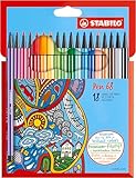 STABILO - Premium-Filzstift - Pen 68-18er Pack - mit 18 verschiedenen Farben