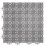 andiamo Terra Sol Terassenfliesen Klicksystem - Kunststoffplatten Außenbereich für Balkon - Terassenboden außen - Balkon Bodenbelag wetterfest - Kunststoffplatte innen 1 Quadratmeter dunkelgrau