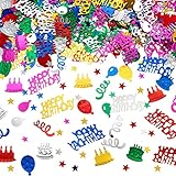 BURGEON Konfetti Geburtstag Tischdeko, Happy Birthday Konfetti Mehrfarbig, Streudeko Geburtstag Deko Mädchen Junge Kinder für Geburtstage Partys, Bunte, 15g