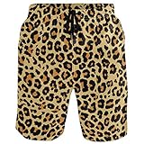 visesunny Herren Badehose Schwimmen Strand Surfen Board Shorts Bademode Quick Dry Mesh Futter Badeanzüge mit Taschen, Leopard Körnung 01, X-Large