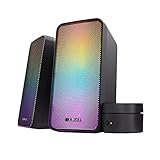 Trust Gaming GXT 611 Wezz 2.0 PC Lautsprecher mit RGB LED-Beleuchtung, 12 W (6 W RMS), 3,5 mm AUX Klinke, USB Soundsystem, Stereo Computer Boxen für PC, Laptop, Tablet, Desktop - Schwarz