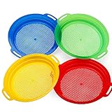 Lotvic 4 Pack Strand-Sandsieb-Siebe, Sand-Strand-Set für Kinder, Spielzeug-Set, Sandsieb für Hinterhof, Park, Strand, komplettes Geschenkset für Kinder, Jungen, Mädchen 8,75 x 9,75 Zoll