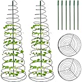 Bean Trellis for Pot, 2024 Neu Rankobelisk Spalier, Dehnbar Rankhilfe Rankgitter Beschichtetes Metall Garten Rose Decor Trellis für Kletterpflanzen, Kletterhilfe, Rosen und Blumen (2PC)