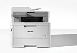 Brother MFC-L8340CDW Professionelles und kompaktes 4-in-1 Farb-LED-Multifunktionsgerät (Drucker, Scanner, Kopierer, Fax, 30 Seiten/Min.) weiß/grau