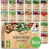 BIO Gemüse Samen Set - 14 Sorten Gemüsesamen aus biologischem Anbau, samenfestes Gemüse Saatgut, Bio Gemüsesamen Set für Küche, Balkon und Garten, 14er Pflanzensamen Set