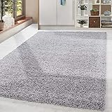 HomebyHome Shaggy Teppich Läufer Flur 80 x 150 cm - Shaggy Teppich Hochflor Hellgrau Extra Weich und Flauschig - Bettvorleger Teppiche für Schlafzimmer - Waschbarer Küchenläufer - Carpet, Halı, Kilim