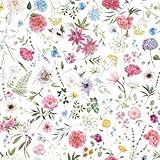 VaryPaper Selbstklebende Tapete Blumen 44.5cmx200cm Fototapete Blumen Rosa Dekofolie Möbelfolie Selbstklebend Klebefolie Möbel Weiß Matt Wandtapete Kinderzimmer Mädchen Wohnzimmer Schrankfolie