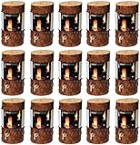 dobar® 35133 Schwedenfeuer Set 15 Stück | Baumfackel aus FSC®-zertifiziertem Kiefernholz | Gartenfackel im Set | Stimmungsvolle Finnenfackel für Garten/Terrasse | Ø11-15 cm x 20 cm | Natur