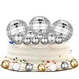 Partideal 45 Stück Disco Kugel Kuchenaufsätze Toppers,15 Stück 1970S Discokugel Kuchen Deko 30 Stück Kuchen Dekorationen Ball Cupcake Topper für Disco Thema 70er Partyzubehör Kuchen Dessert Dekoration