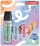 STABILO - Textmarker - BOSS ORIGINAL Pastel by Ju Schnee - 4er Pack - Hauch von Minzgrün, wolkenblau, frische Fuchsie, sanftes Orange