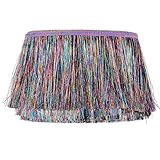 FINGERINSPIRE 10 m Metallischer Lametta Fransenbesatz 15 cm Breit Bunter Polyester Lametta Quastenbesatz Glänzende Faser Quasten Spitzenbesatz Für Kostümzubehör Weihnachtslichtdekoration