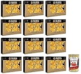 12x Filotea Pappardelle Pasta all'Uovo,Eiernudeln aus italienischen Rohstoffen,Packung mit 500g + Italian Gourmet Polpa di Pomodoro 400g Dose