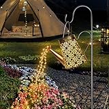 HELESIN Solar Gießkanne lampen für Außen Deko, 90+1 LED Solar Gießkanne mit Lichterkette Aussen, IP65 Wasserdicht Solar Giesskanne Garten, Solarlampen Hängend für Garten, Patio, Blumentopf und Rasen