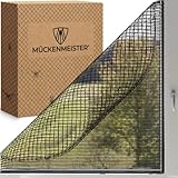 MÜCKENMEISTER® Fliegengitter Fenster (130x150cm, schwarz) - Fliegengitter zuschneidbar - Insektenschutz Fenster mit Klebestreifen - Fliegennetz Fenster - Mückennetz Fenster - Insektenschutz