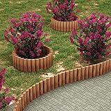 [en.casa] Palisade Flieden Holzzaun mit Pfosen 150x30cm Gartenpalisade aus Kiefernholz Rasenkante Natur