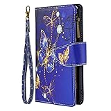 Generic Schutzhülle für iPhone 13 Mini (13,7 cm / 5,4 Zoll), Leder, Brieftaschenformat, magnetisch, Schmetterlings-Design