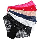 Evolyline Damen Spitze Unterhosen Hipster Spitzenslips Unterwäsche mittlere Taille Bikinis Taillenslips Ultra Soft Panties Mehrpack