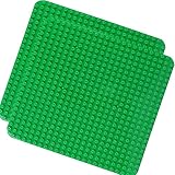 2 Große Bauplatte Kompatibel mit Lego Duplo Platten,38.4 * 38.4cm Classic Grundplatte mit 24 x 24 Noppen für Duplo Steine,Konstruktionsspielzeug für Kleinkinder,Mädchen und Jungen, Grün