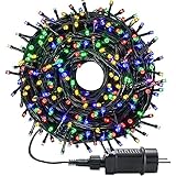 MOLVCE LED Lichterkette außen und innen RGB Weihnachtsbeleuchtung Lichterkette mit 8 Leuchtmodi + Timer + Memory-Funktion, Wasserdicht für Weihnachtsbaum, Party, Hochzeit, Balkon, 10m, 100LEDs