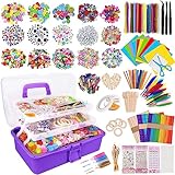 JOTOL Bastelset Kinder,3100+Stück Scrapbooking Bastelset mit Aufbewahrungsbox,DIY Kunsthandwerk Bastelkoffer Bastelbedarf für Kinder,Bastelzubehör Bastelmaterial Bastelsachen Bastelpapier