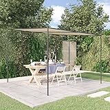 Gecheer Pavillon Partyzelt Gartenpavillon Festzelt Gartenzelt Beige 3x3 m 180 g/m² Stoff und Stahl