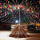 EDATOFLY 240M Wimpelkette Mehrfarbig Wimpel Girlande mit 450 Stück Dreieck Flaggen Nylon Stoff Bunting Banner für Party Dekoration, Geburtstag, Hochzeit, Indoor/Outdoor, Garten Dekoration