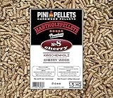 PINI Grillpellets № 8 Kirsche 1,5 kg BBQ Hartholzpellets zum Grillen Räuchern Smoken