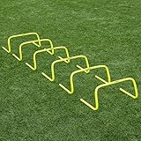 FORZA NWS Geschwindigkeitstrainings-/Agility-Hürden [6er-Pack] | 3 Größen – 15cm, 23cm, oder 30cm | Multisport-Ausrüstung | Fitness-Agility-Set | Fluoreszierend gelbes Trainingsgerät (23cm)