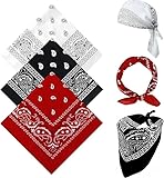 WEHOOM Bandanas, 4 Stück Bandana Set, 54 x 54 cm Bandana Kopftuch, Kopftücher Herren, Bandana Kinder, 100% Bandana Baumwolle, Kopftuch Damen, Nickituch Geeignet für Erwachsene und Kinder(4 Farben)