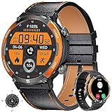 LIGE Smartwatch Herren, 2025 Smartwatch mit Telefonfunktion Fitnessuhr 1.52', 420mAh, 122 Sportmodi, Kompass, IP67 Wasserdicht Militär Sportuhr für iOS Android