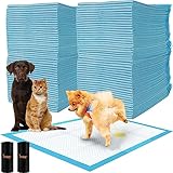 Purlov Trainingsunterlagen für Hunde 60 x 90 cm 100 Stück + 2 Beutel Inkontinenz Bettunterlage für Tiere - Hundezubehör und Welpen - Hundeklo für Zuhause 21602