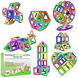 Desire Deluxe Magnetische Bausteine 94PC Konstruktion Bauen Blöcke Set Montessori Spielzeug Teilen für Kinder ab 2 3 4 5 6 7 8 Alter Jahren, Lernspielzeug für Mädchen Jungen Pädagogisches Geschenk