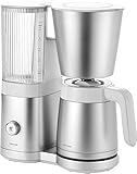 ZWILLING ENFINIGY Filterkaffeemaschine mit 1.25l Thermokanne, Kaffeemaschine mit Boiler, Blooming & smarter Entkalkerfunktion, Edelstahl, Silber