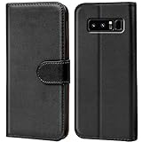 Verco Handyhülle für Galaxy Note 8 Hülle, Klapphülle für Samsung Galaxy Note 8 Tasche PU Leder Flip Case Brieftasche - Schwarz
