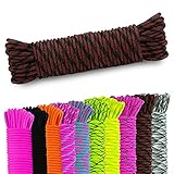 NEU AMZoutdoor® Paracord 550 Schnur | Paracord Schnur | 7 Kernstränge | Outdoor Ausrüstung | Outdoor Camping | Paracord Schnüre für Hundehalsband (5 Meter, Rotbraun-Schwarz)