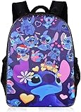 Runup Stitch Kinderrucksäcke,Lion und Stitch Schulrucksack, Stitch Kindertasche, Cartoon Backpack School Bag 3D Printed School Backpack, Stitch Rucksack Children's Backpack Kinder