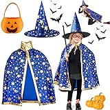 MQIAN Halloween Kostüm Kinder, Zauberer Kostüm Kinder Hexen Zauberer Umhang, Halloween Kostüm Kinder Mädchen, Halloween Kostüm Kinder Jungen, Kostüm Halloween Kinder