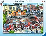 Ravensburger Kinderpuzzle - 05093 Feuerwehreinsatz an den Bahngleisen - Rahmenpuzzle für Kinder ab 4 Jahren, mit 48 Teilen