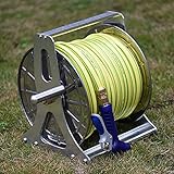 Schlauchwagen – robuste Metall-Edelstahl-Schlauchtrommel für Gartenschlauchaufbewahrung, tragbarer Wagen für den Außenbereich