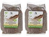 Avitale Ganze Flohsamen aus Indien, 99% Reinheit, reich an Ballaststoffen, Bio-Ware - Geprüfte Qualität aus Indien - Verpackt in Deutschland, 2er Pack (1 x 300 g)