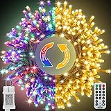 WOWDSGN 30M 300LED Lichterkette Warmweiß und Bunt Dimmbar, 11 Modi Timer Strombetrieben IP44 wasserdicht LED Lichterkette für Innen Außen Weihnachten Weihnachtsbaum Haus Party Garten Deko