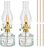 AFASOES 2er Set Petroleumlampe Outdoor Öllampe Laterne Petroleum Garten Sturmlaterne Petroleum Feuerhand Höhe 28.5 cm Lampenöl für Öllampen Petroliumöllampe glas kerosinlampe mit 6pcs docht für Tisch