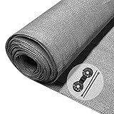 VOUNOT® Zaunblende 1.8×10m, Sichtschutz Zaun HDPE Schattiernetz, Windschutz UV-resistent Reißfest, 75% Beschattungsgrad, mit Löcher, Spezialclipund und Kabelbinder, Grau