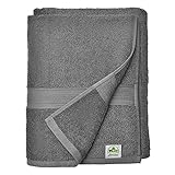 leevitex® Handtuch-Set, flauschig und saugstark, 2 Duschtücher, 70 x 140 cm, Qualität 500 g/m², 100% Baumwolle - Anthrazit