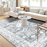 WONGS BEDDING Teppich Wohnzimmer 160 x 230 cm Teppich Schlafzimmer Vintage Kurzflor Teppich Groß rutschfest Teppiche Waschbar Weiche Teppich für Esszimmer Foyer