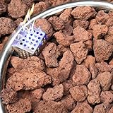 NUPICK 4,5 kg rote Lavasteine für Feuerstelle, 1,27 cm - 5,1 cm Vulkangestein für Kamin drinnen und draußen, Lavastein für Erdgas- und Propangasysteme, Feuerglas-Basisschicht, Feuerschalen